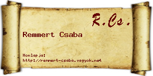 Remmert Csaba névjegykártya