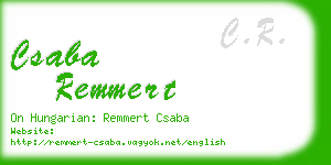 csaba remmert business card